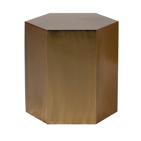 Hexagonal Gold Side Table